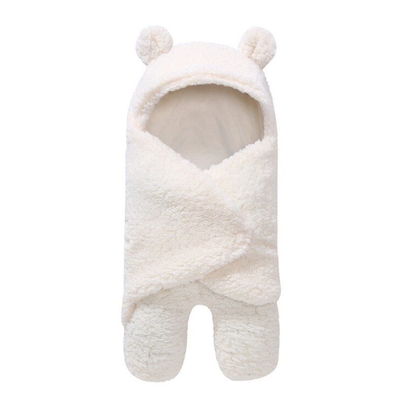 Kids' Newborn Swaddle Blanket with Legs Hooded Infant and Baby Sleeping Bag with Sherpa Fleece - Image 4