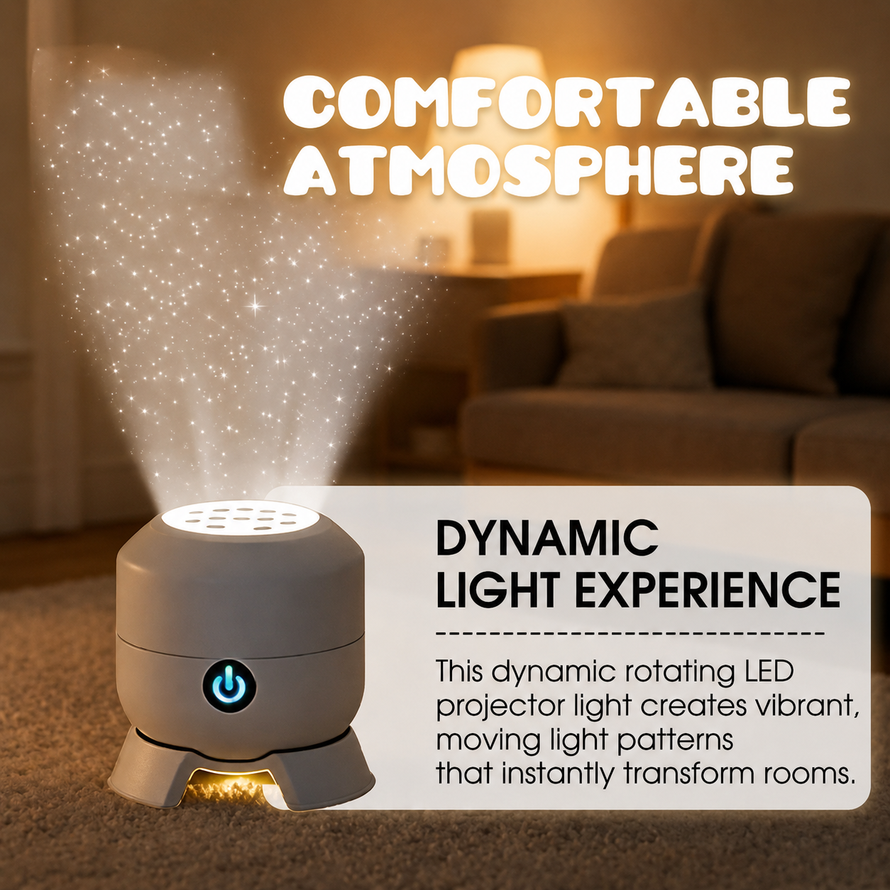 Kids Night Light Projector Rechargeable Wall Ocean Tabletop Lamp - Image 3