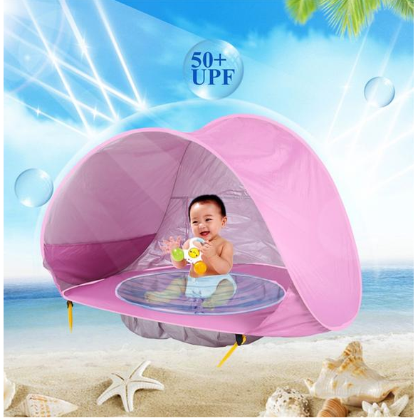 Kids' Pop Up Beach Tent Sun Shade with Built-In Wading Pool and Shelter for Babies Toddlers - Image 11