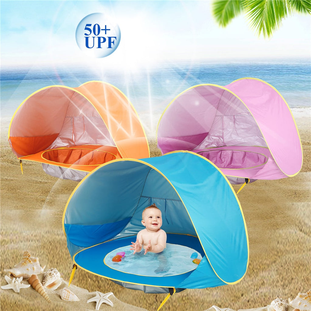 Kids' Pop Up Beach Tent Sun Shade with Built-In Wading Pool and Shelter for Babies Toddlers - Image 15