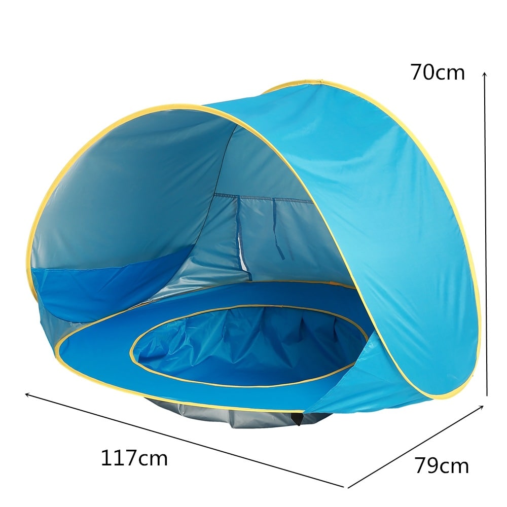 Kids' Pop Up Beach Tent Sun Shade with Built-In Wading Pool and Shelter for Babies Toddlers - Image 16