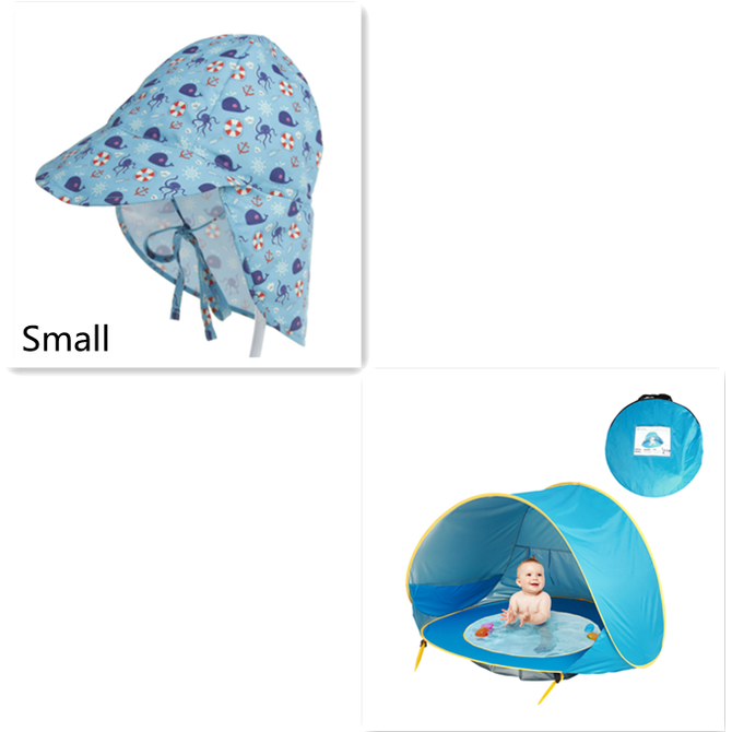 Kids' Pop Up Beach Tent Sun Shade with Built-In Wading Pool and Shelter for Babies Toddlers - Image 3