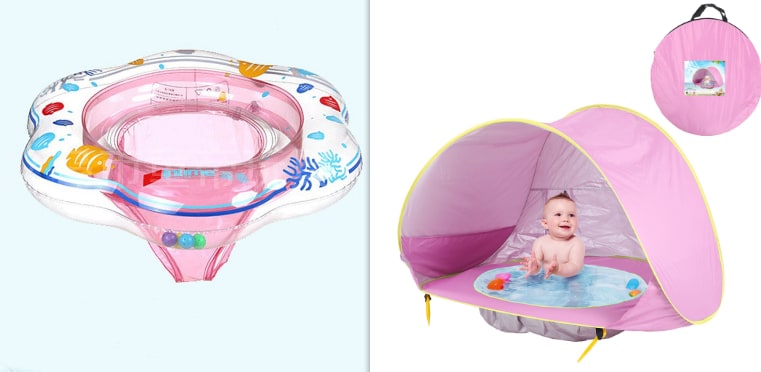 Kids' Pop Up Beach Tent Sun Shade with Built-In Wading Pool and Shelter for Babies Toddlers - Image 4