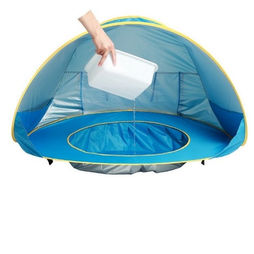Kids' Pop Up Beach Tent Sun Shade with Built-In Wading Pool and Shelter for Babies Toddlers - Image 5