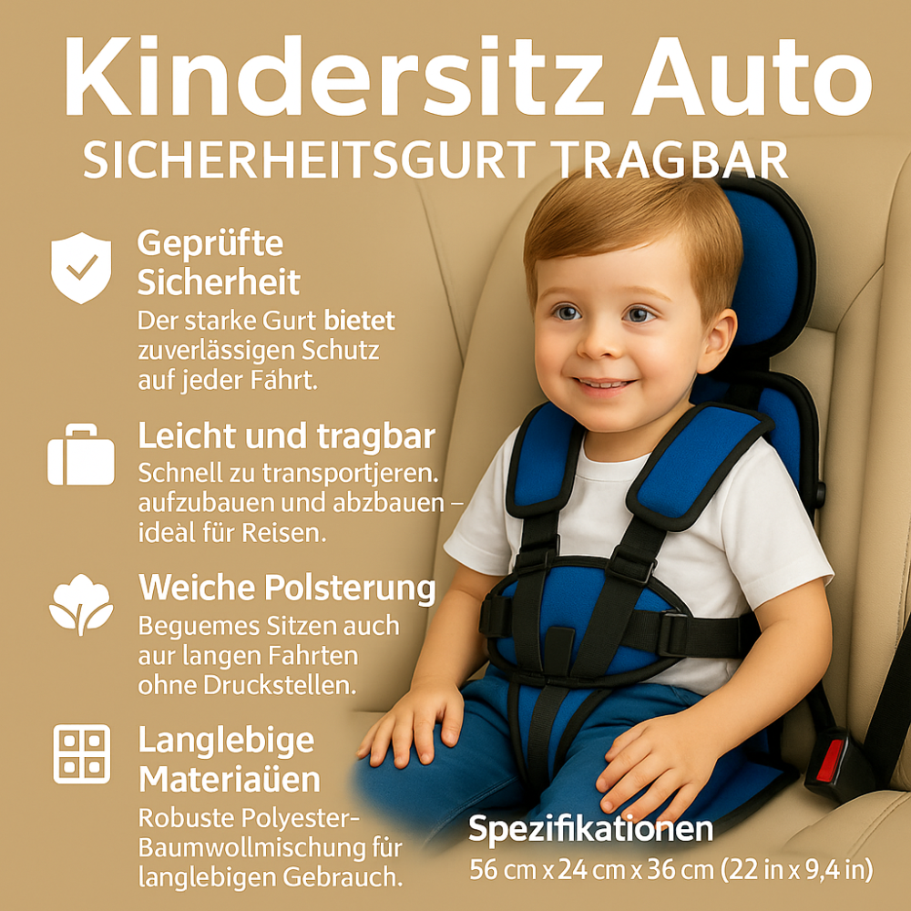 Kids' Portable Car Seat and Highback Booster Travel with 5-Point Harness and Padded Headrest - Image 3