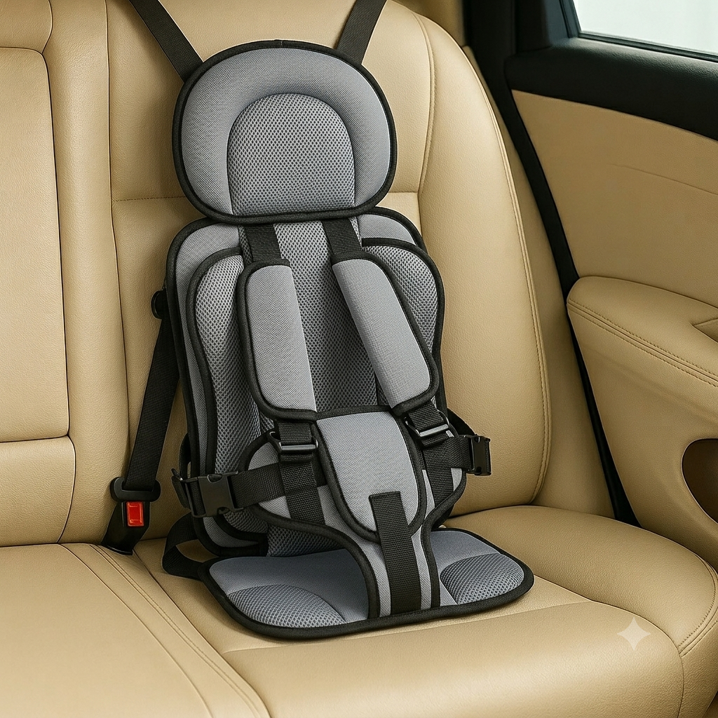 Kids' Portable Car Seat Highback Booster Travel with Five-Point Harness and Padded Headrest - Image 10