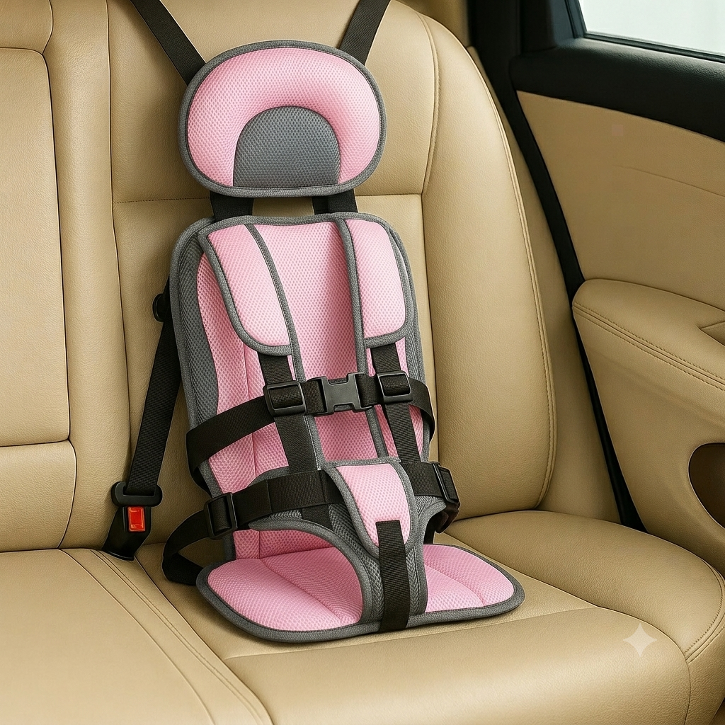 Kids' Portable Car Seat Highback Booster Travel with Five-Point Harness and Padded Headrest - Image 6