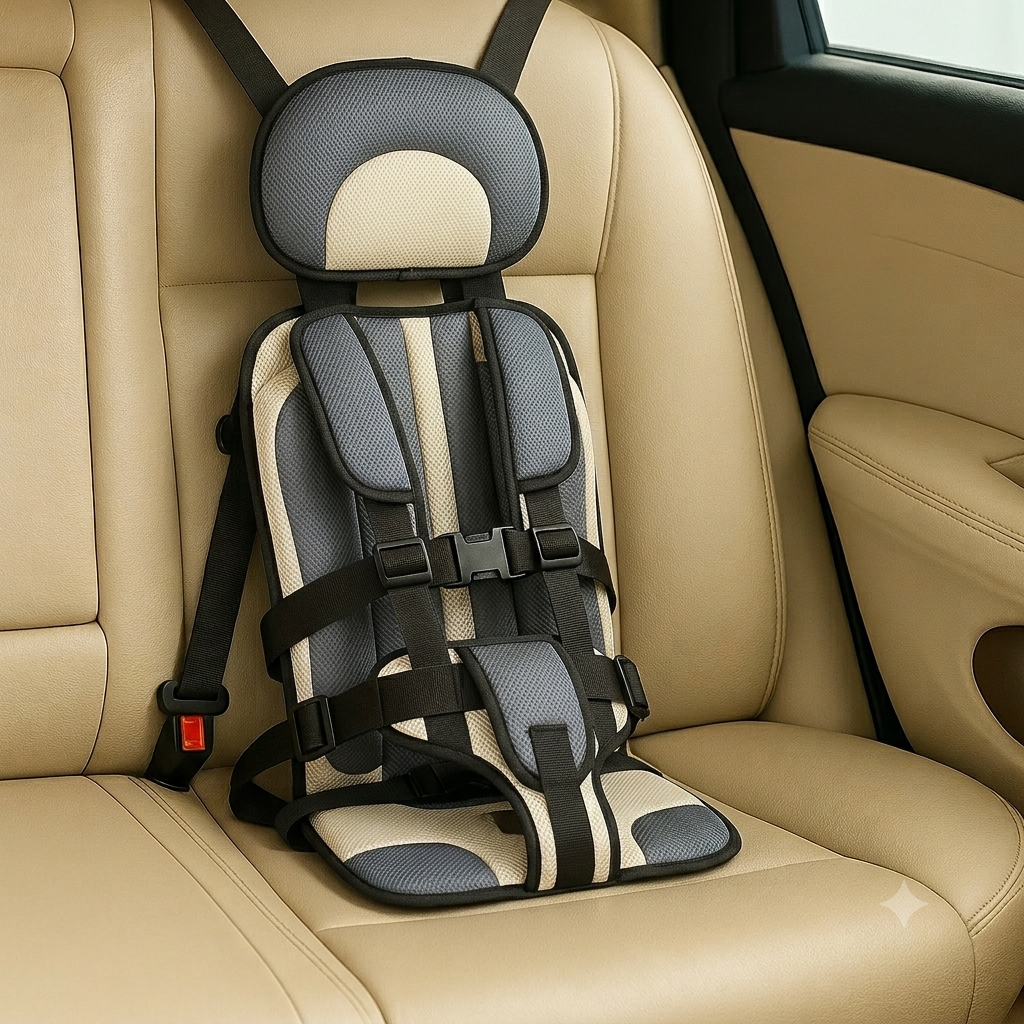 Kids' Portable Car Seat Highback Booster Travel with Five-Point Harness and Padded Headrest - Image 7