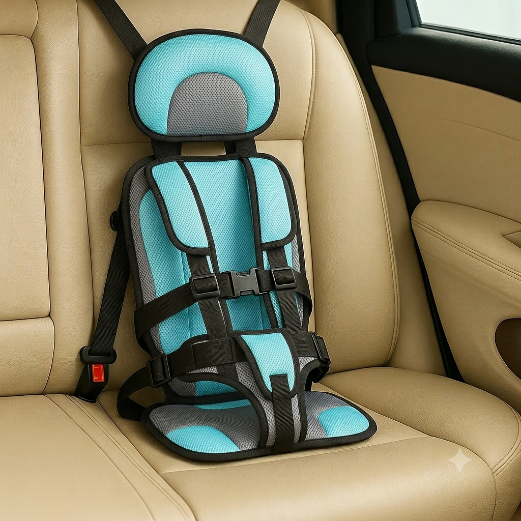 Kids' Portable Car Seat Highback Booster Travel with Five-Point Harness and Padded Headrest - Image 9