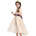 Kids' Princess Costume Dress with Long Sleeves and Gold Sash - Image 1