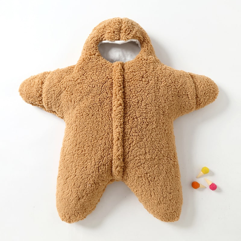 Kids' Sleep Sack Baby Newborn Swaddle Blanket with Sherpa Fleece and Integrated Hood Muslin Cloth - Image 4