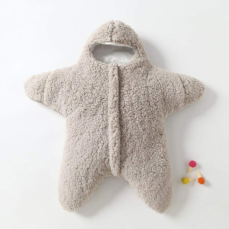 Kids' Sleep Sack Baby Newborn Swaddle Blanket with Sherpa Fleece and Integrated Hood Muslin Cloth - Image 8