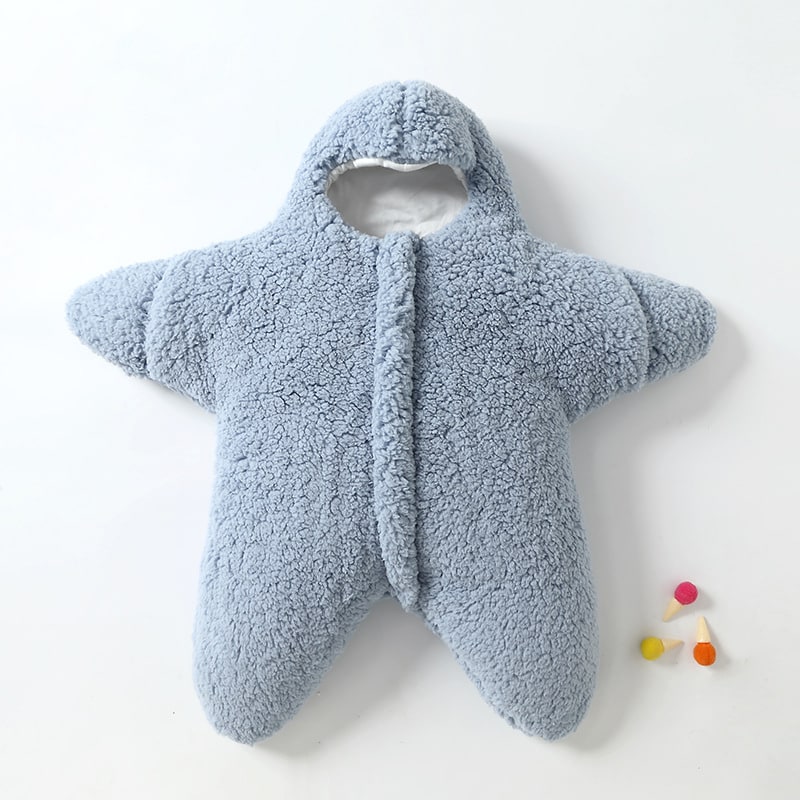 Kids' Sleep Sack Baby Newborn Swaddle Blanket with Sherpa Fleece and Integrated Hood Muslin Cloth - Image 9