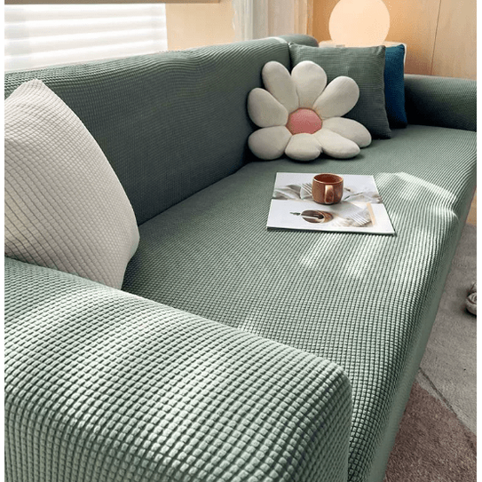 Kids' Sofa Cover and Cotton Slipcovers with Ribbed Jacquard Stretch Fit - Image 2