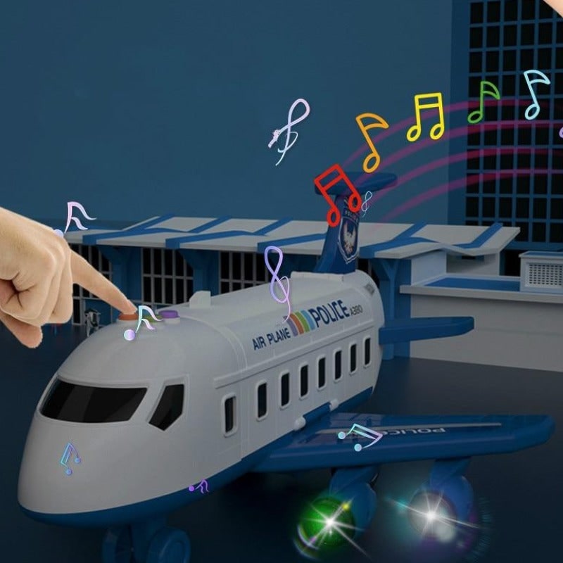 Kids' Toy Airplane Play Set with Transforming Fuselage and Mini Vehicles - Image 4