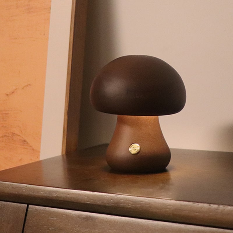 Kids' Wooden Mushroom Night Light and Lamp with Touch Switch for Bedroom Bedside Table Led - Image 11