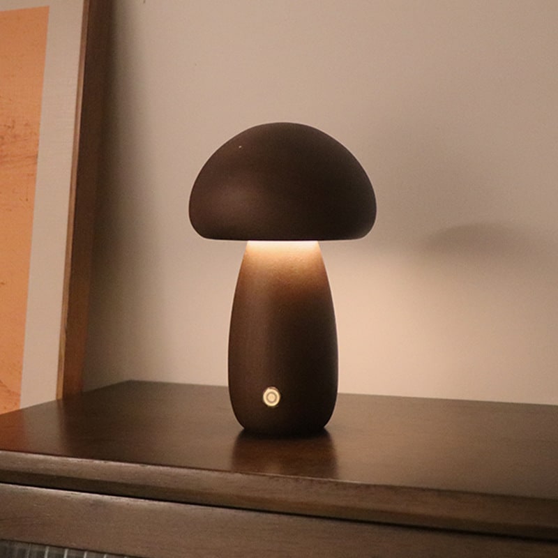 Kids' Wooden Mushroom Night Light and Lamp with Touch Switch for Bedroom Bedside Table Led - Image 4