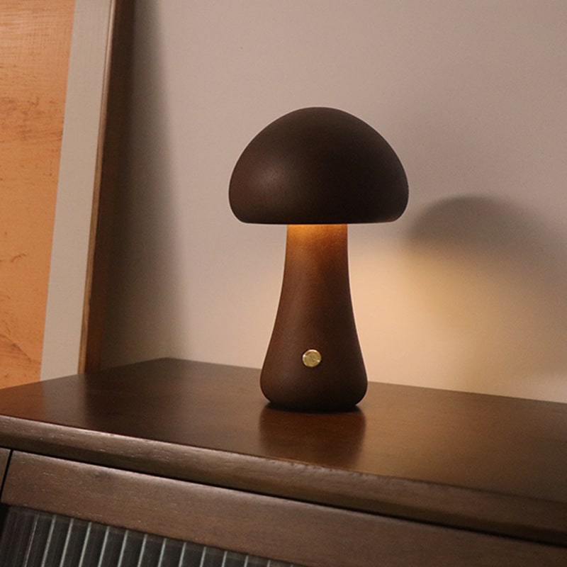 Kids' Wooden Mushroom Night Light and Lamp with Touch Switch for Bedroom Bedside Table Led - Image 8