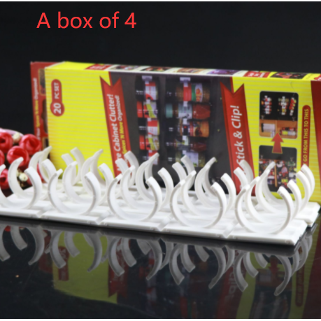 Kitchen Cabinet Spice Rack Organizer with Adhesive Gripper Clips for Wall Hanging Storage - Image 5