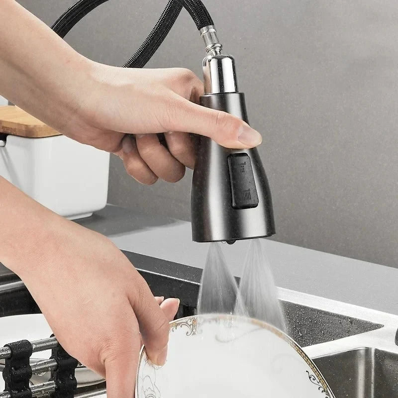 Kitchen Faucet with Pull-Down Spray Head and 360° Swivel Spout - Image 4