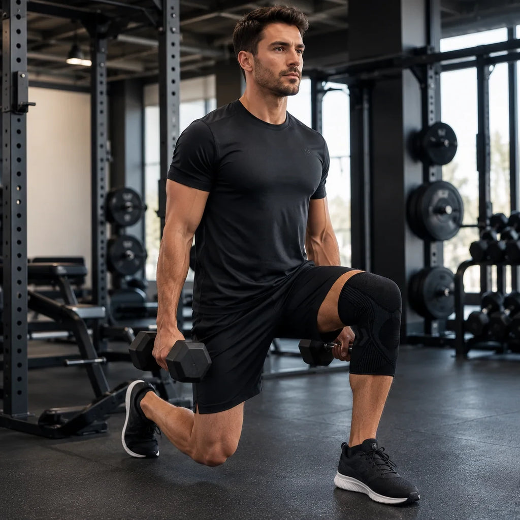 Knee Compression Sleeve with Non-Slip Support and Breathable Elastic Knit Design - Image 16