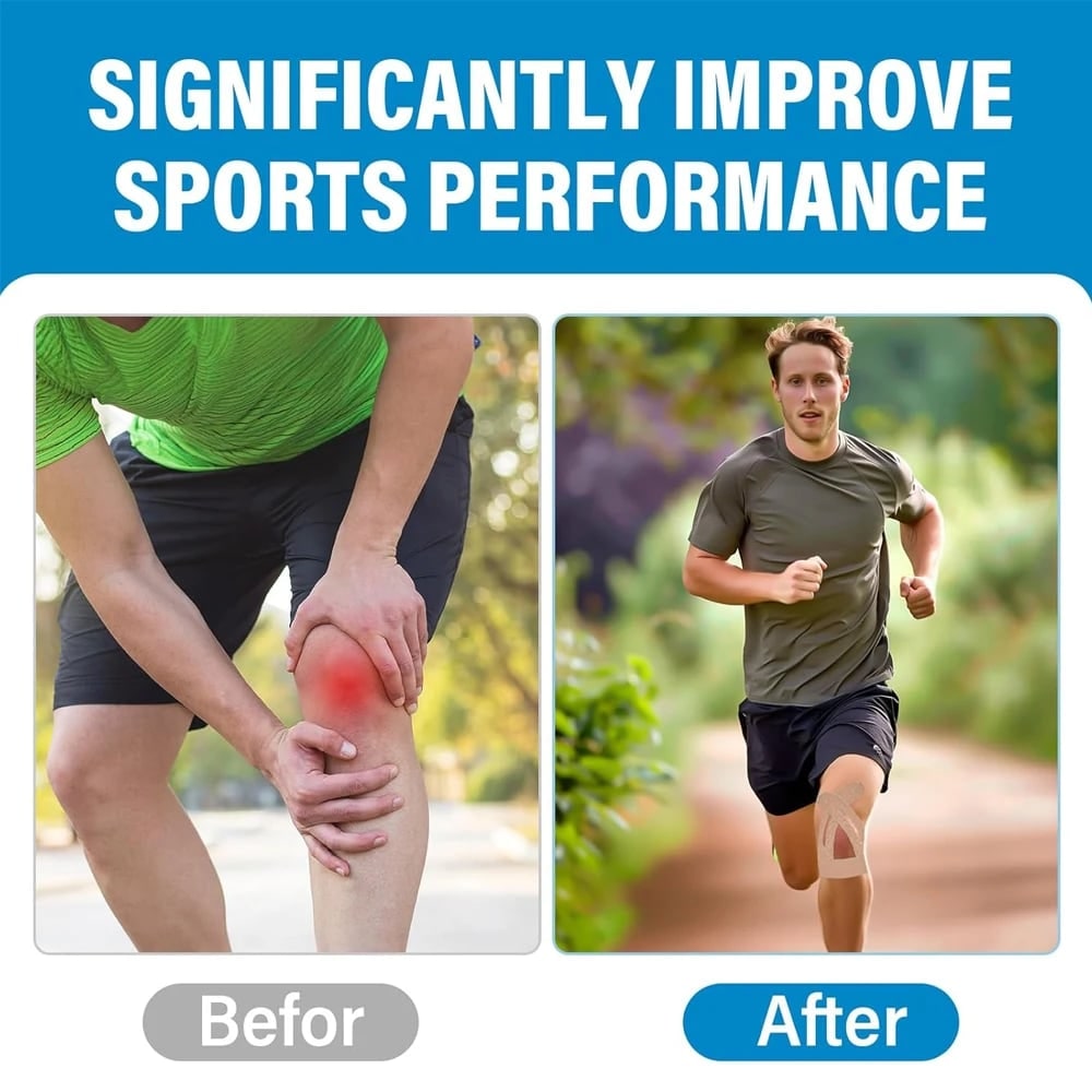 Knee Elastic Kinesiology Tape with Pre-Cut Strips for Professional Support - Image 17