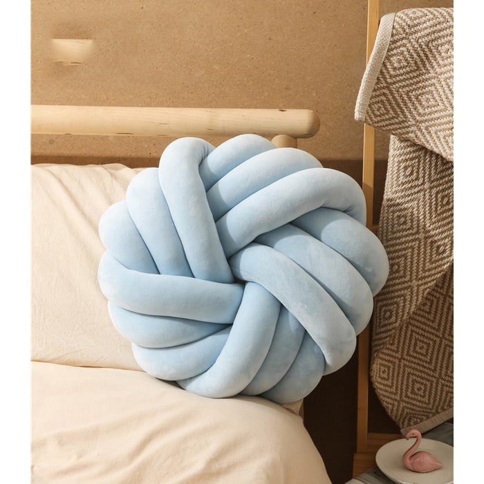 Knot Throw Pillow with Plush Velvet Soft Stuffed Knotted Ball Design Decorative Covers - Image 12