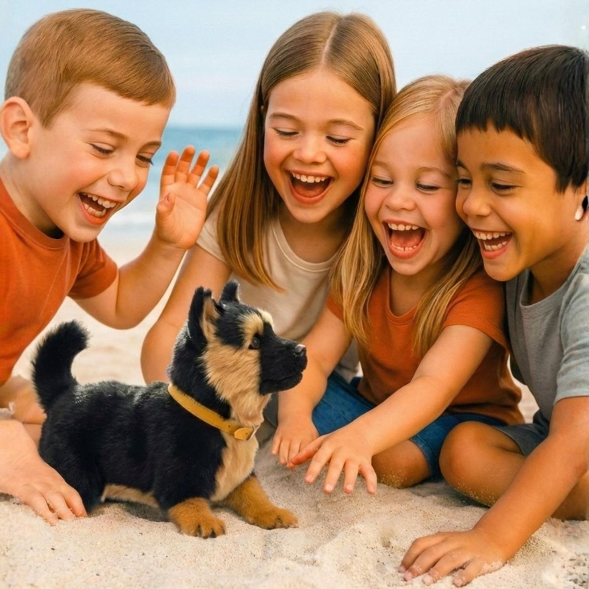 Interactive Realistic German Shepherd Puppy Toy – Walking, Barking & Wagging Electronic Pet