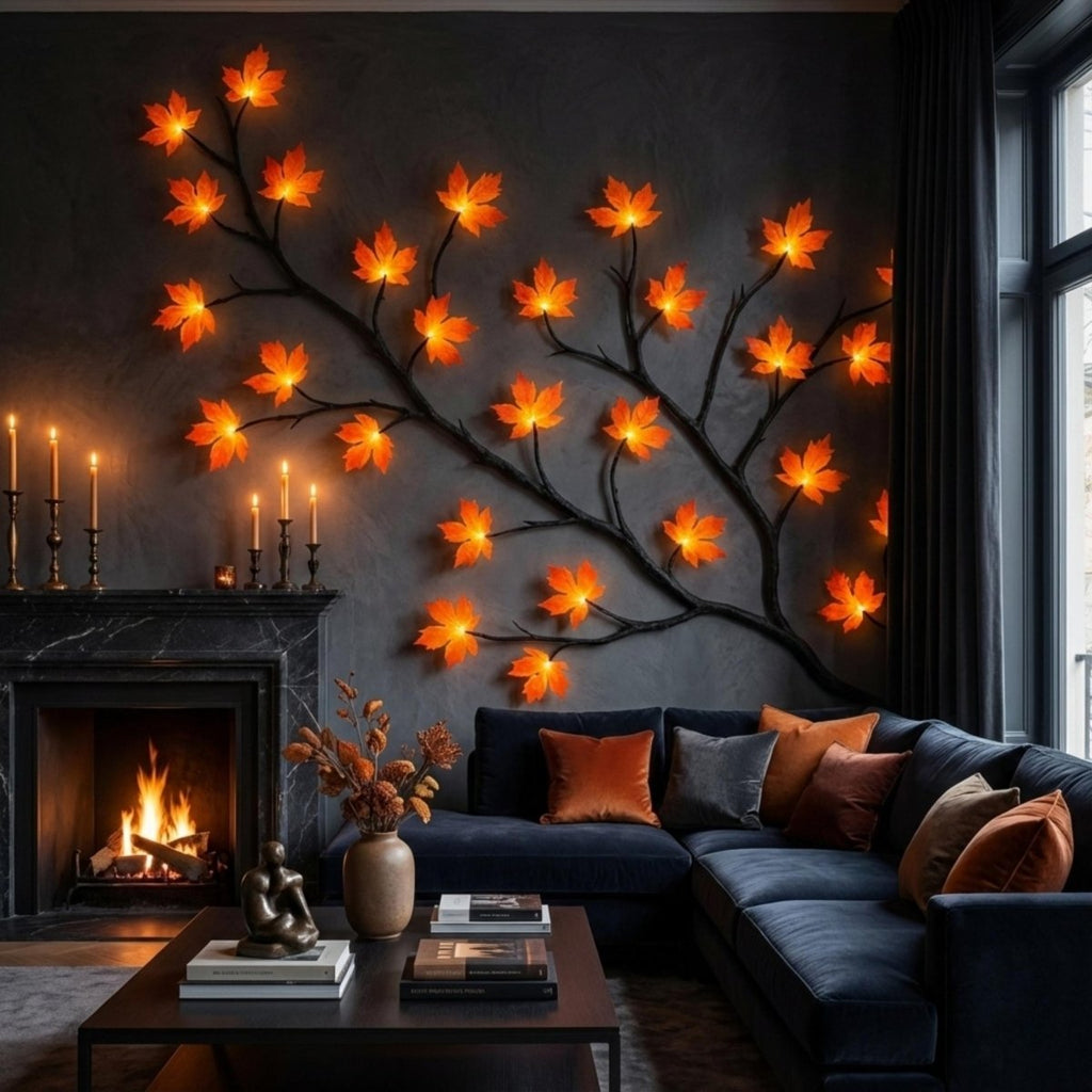 Glowing Maple Branch Vine Decor