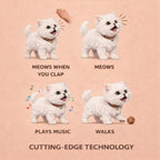 Interactive Realistic White Persian Robot Kitten Toy – Walks, Meows, and Wags Its Tail