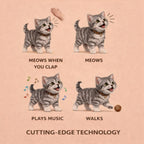 Interactive Grey Tabby Robot Kitten – Realistic Walking and Meowing Electronic Pet Toy