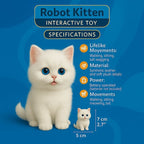 Interactive Realistic White Persian Robot Kitten Toy – Walks, Meows, and Wags Its Tail