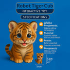 Interactive Realistic Robot Tiger Cub – Walking and Meowing Electronic Kitten Toy