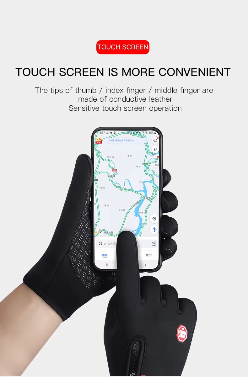 Ladies Winter Gloves Waterproof Touchscreen with Zippered Wrist and Non-Slip Palm - Image 10
