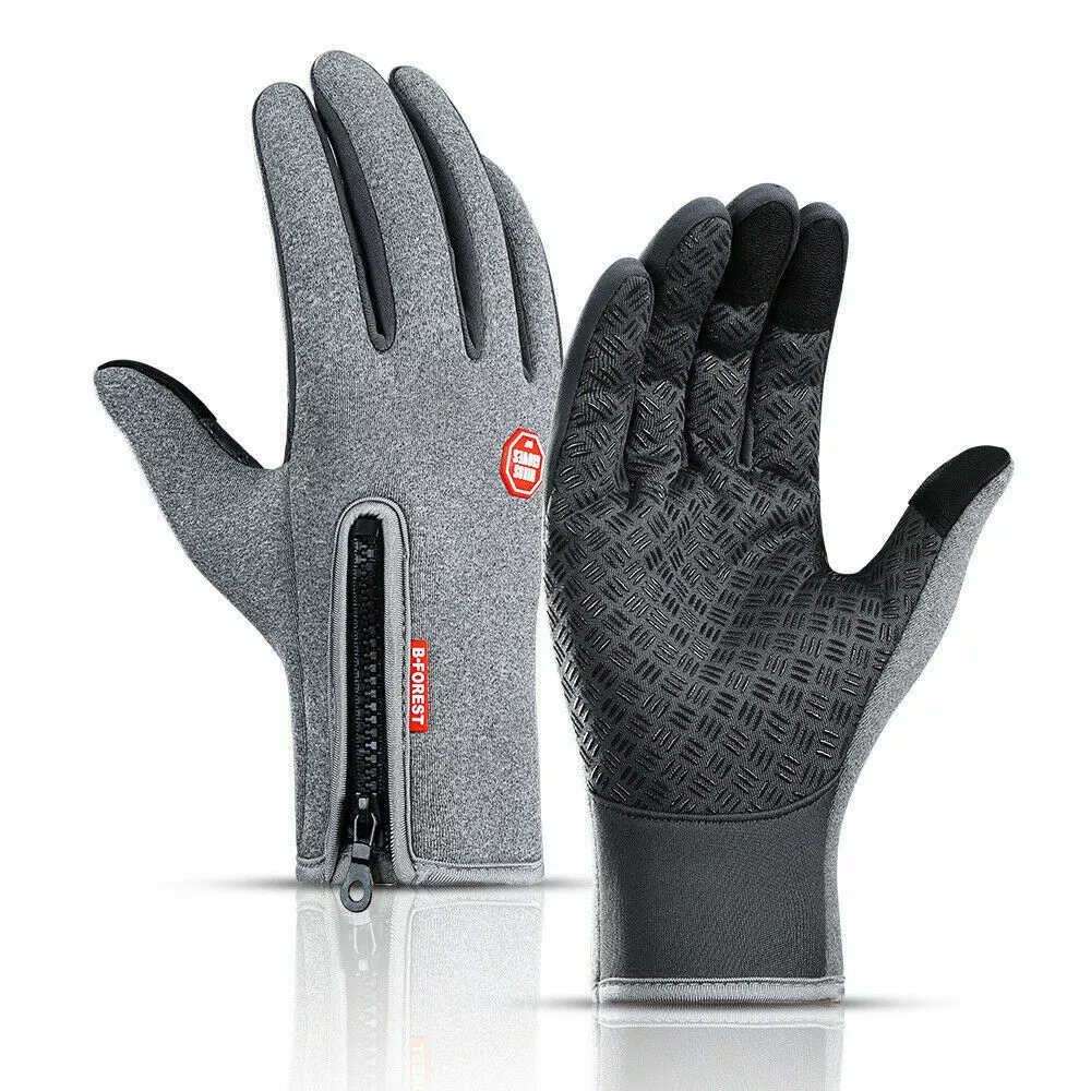 Ladies Winter Gloves Waterproof Touchscreen with Zippered Wrist and Non-Slip Palm - Image 2