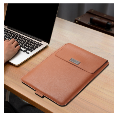 Laptop Sleeve Bag with Faux Leather Pebbled Texture Integrated Mouse Pad - Image 3