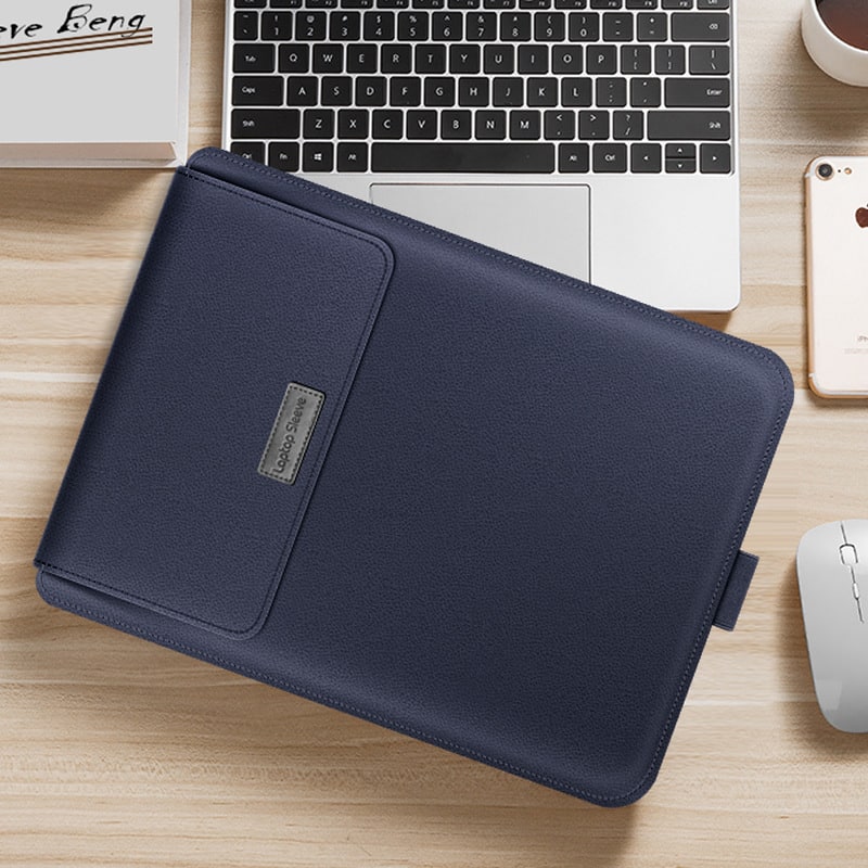 Laptop Sleeve Bag with Faux Leather Pebbled Texture Integrated Mouse Pad - Image 5