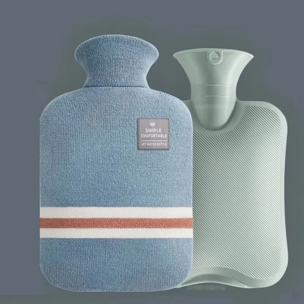Large Hot Water Bottle Heat Pack Bag Removable Knitted Cover Portable Travel - Image 10
