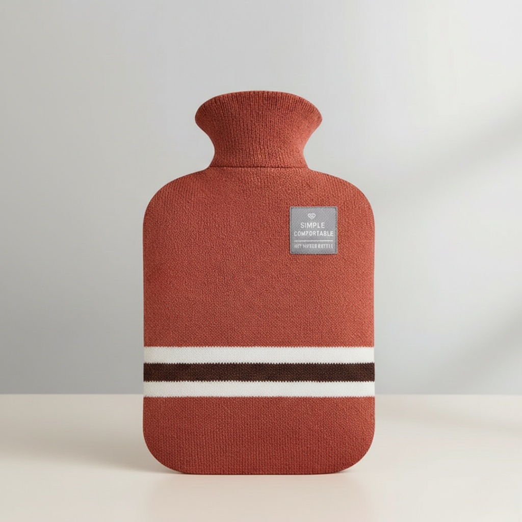 Large Hot Water Bottle Heat Pack Bag Removable Knitted Cover Portable Travel - Image 12