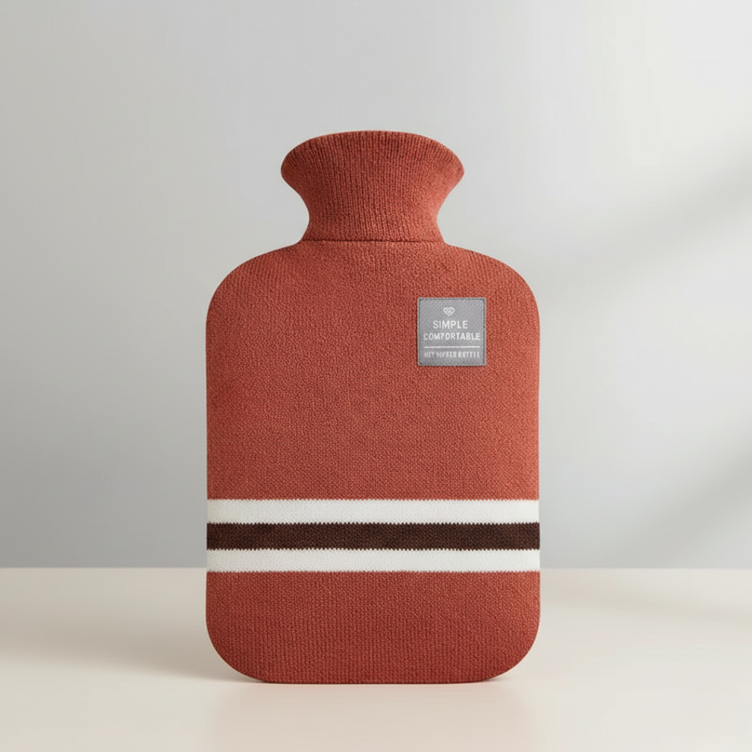 Large Hot Water Bottle Heat Pack Bag Removable Knitted Cover Portable Travel - Image 12