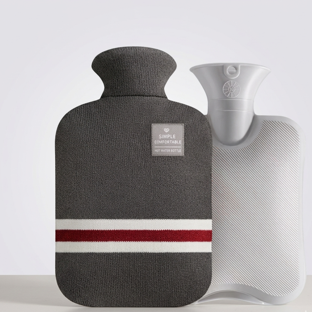 Large Hot Water Bottle Heat Pack Bag Removable Knitted Cover Portable Travel - Image 15