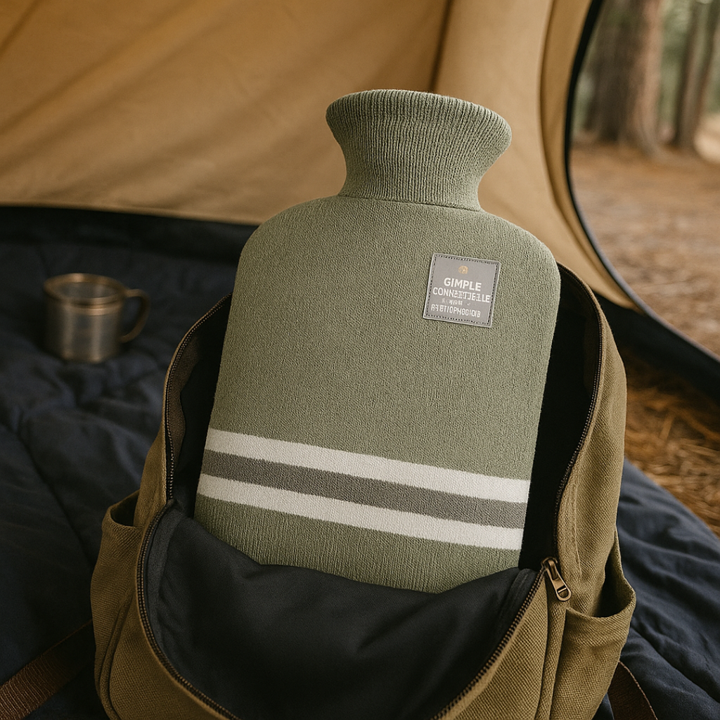 Large Hot Water Bottle Heat Pack Bag Removable Knitted Cover Portable Travel - Image 5