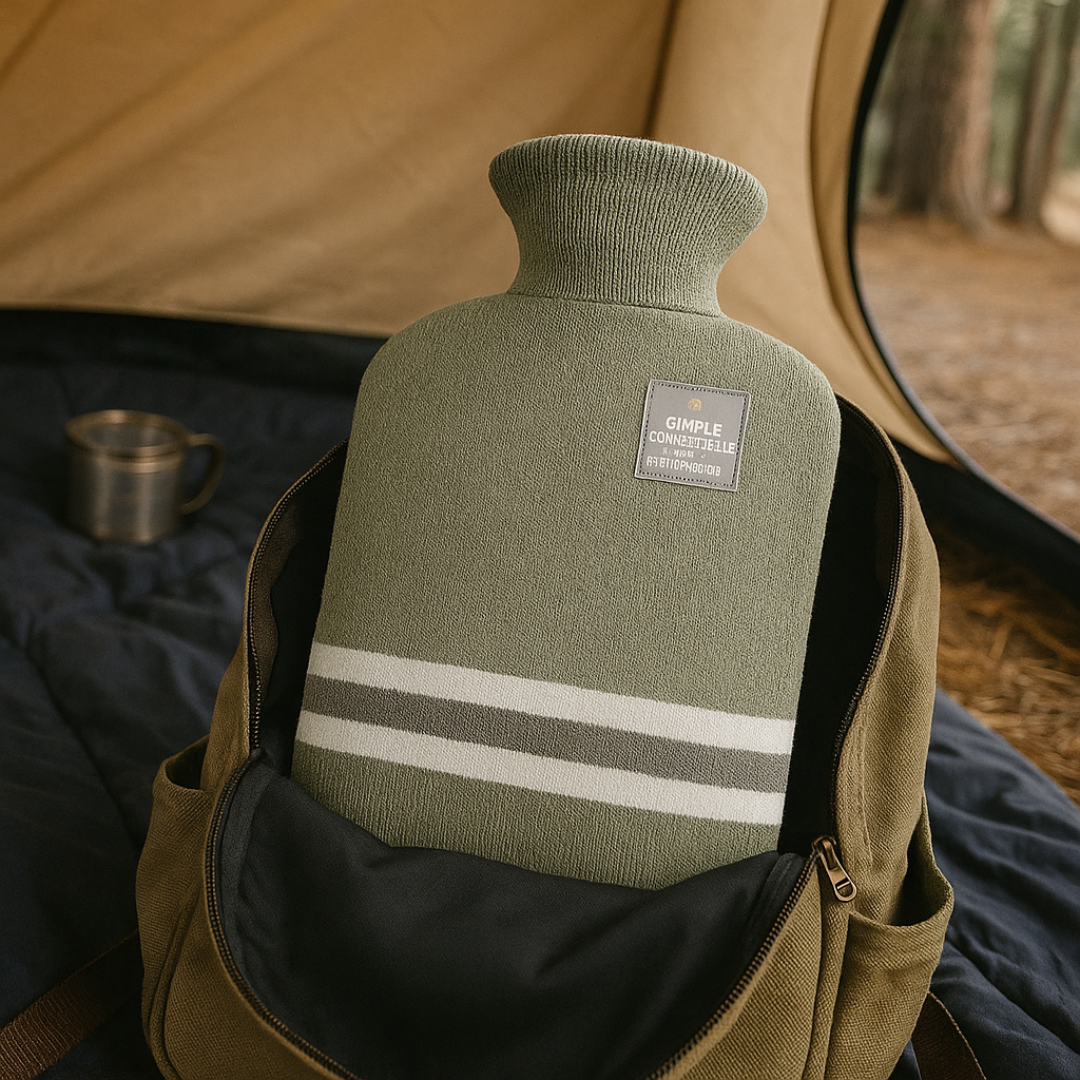 Large Hot Water Bottle Heat Pack Bag Removable Knitted Cover Portable Travel - Image 5