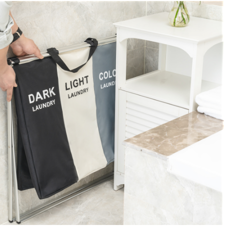 Laundry Basket Sorter Hamper with Collapsible Aluminum Frame and Dividers for Organization - Image 1