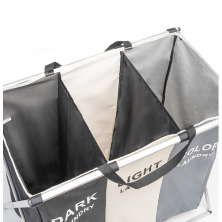 Laundry Basket Sorter Hamper with Collapsible Aluminum Frame and Dividers for Organization - Image 2