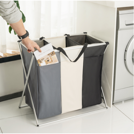 Laundry Basket Sorter Hamper with Collapsible Aluminum Frame and Dividers for Organization - Image 5