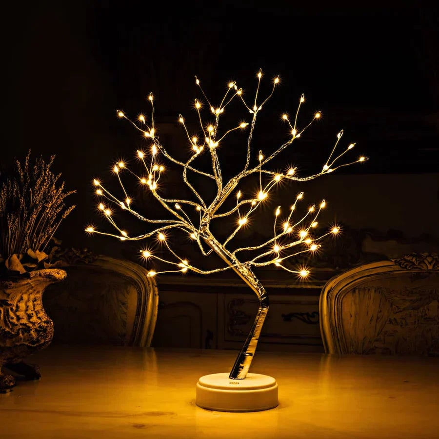 LED Bonsai Tree Lamp with Adjustable Branches and Warm Fairy Lights - Image 1
