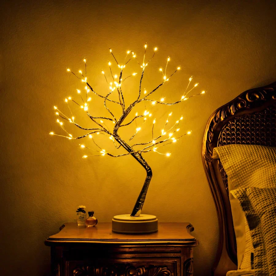 LED Bonsai Tree Lamp with Adjustable Branches and Warm Fairy Lights - Image 2