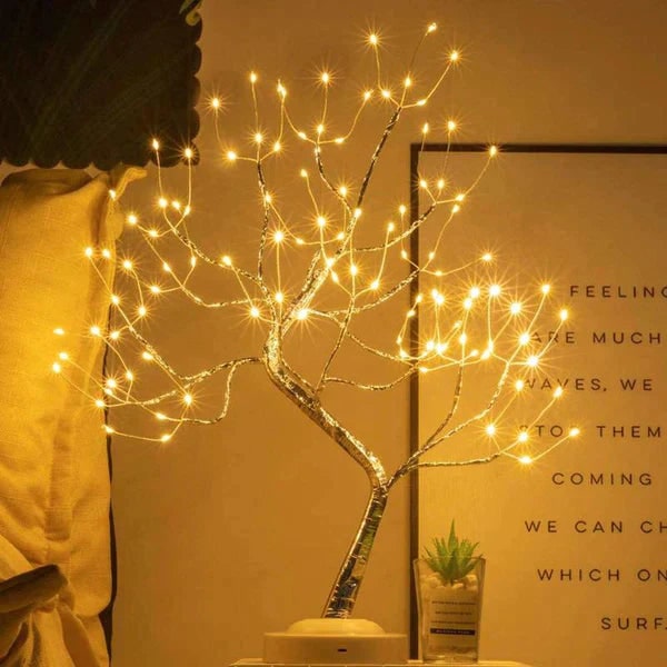 LED Bonsai Tree Lamp with Adjustable Branches and Warm Fairy Lights - Image 3