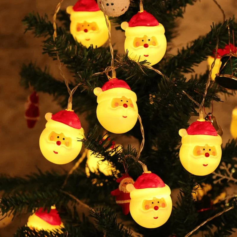 LED Christmas Lights String 20 Battery Operated with Santa Heads for Indoor Holiday Decorations - Image 8